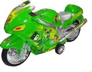 Shanaya Ben 10 Friction 26 cms Hayabusa Die Cast Bike with lights and ...