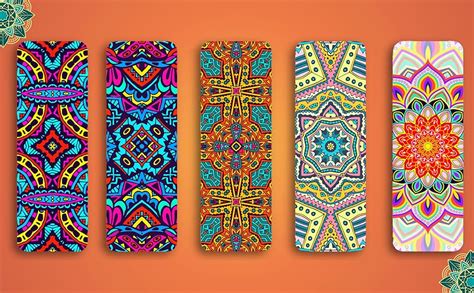 Clawcrafts Exquisite Set of 10 Mandala Design Bookmarks- Motivational ...