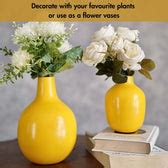 Metal Flower Vase set of 3 | Yellow