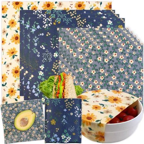 Reusable Beeswax Wrap 9 Pack Beeswax Wraps For Food Friendly Beeswax ...