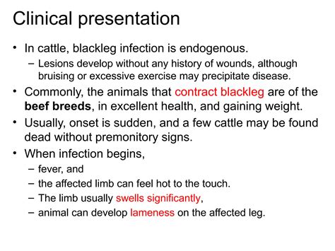 Black leg.pptx: is the disease of young cattle which causes a sudden ...