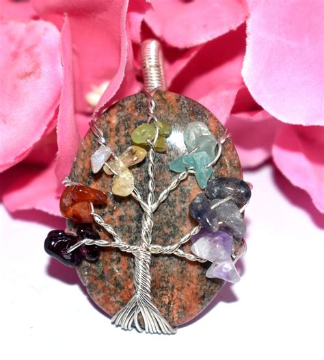 7 Chakra Healing Tree Pendant - Wire Wrapped Pendent - {17.04 Gram ...