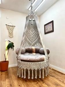 STYDECO Hanging chair Macrame swing chair Macrame swing chair Cotton ...