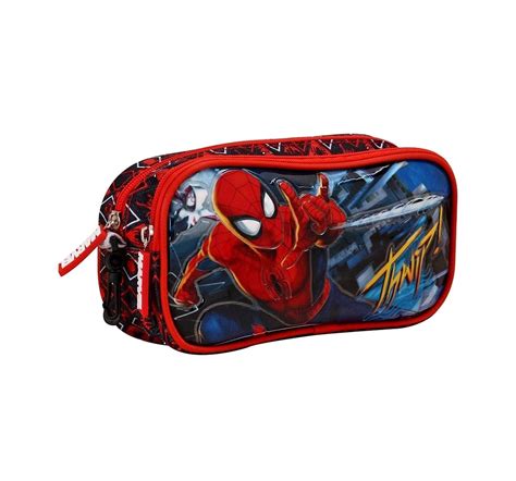 Marvel Spiderman Red Double Zip Pouch Red 3Y+