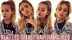 Hairstyles For Greasy Hair by 5 Heatless Greasy Hair Hairstyles Easy School Hairstyles Hairstyles For Greasy Hair