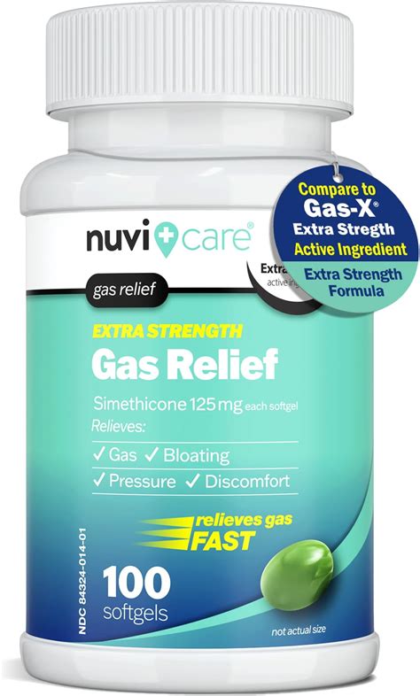 Amazon.com: NUVICARE Extra Strength Gas Relief - Simethicone 125mg ...