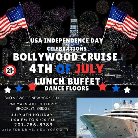 July 4th Bollywood Cruise Party and Indian Lunch Buffet in New York ...