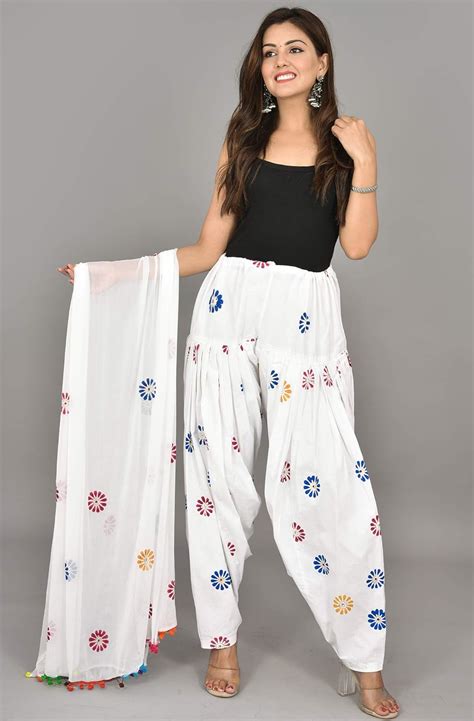 Buy Women's Regular Fit Cotton Patiala And Dupatta Set (V_Sal_Dup_Blue ...