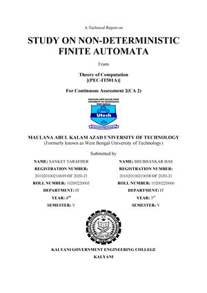 TOC - Maulana Abul Kalam Azad University of Technology, West Bengal ...