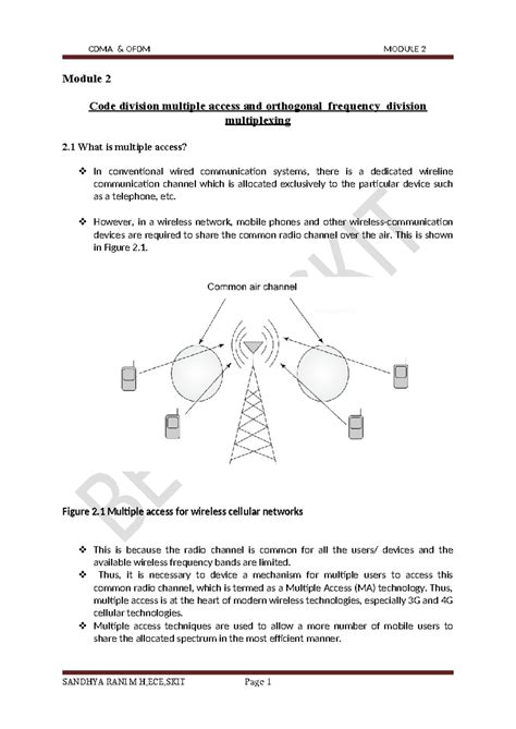CDMA OFDM MODULE 2: Multiple Access Techniques in Wireless ...