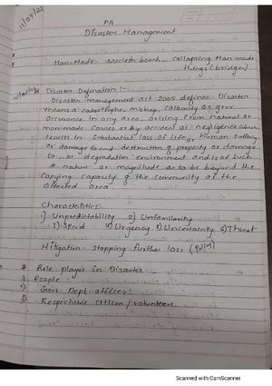 DMMM QB ANS - Unit test QB - Disaster Management and Mitigation ...