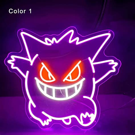 Buy Anime Neon Sign Creative Custom Lighting Gengar Game Room Light for ...