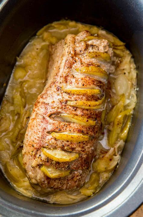 Slow Cooker Honey Apple Pork Loin - Dinner, then Dessert
