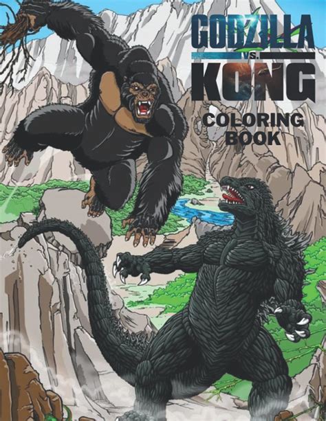 Buy Godzillla vs Konng: 70 Pages, A perfect Coloring Book With Many ...