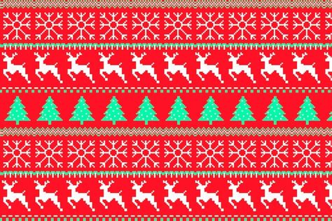Knitted christmas pattern | Premium Vector
