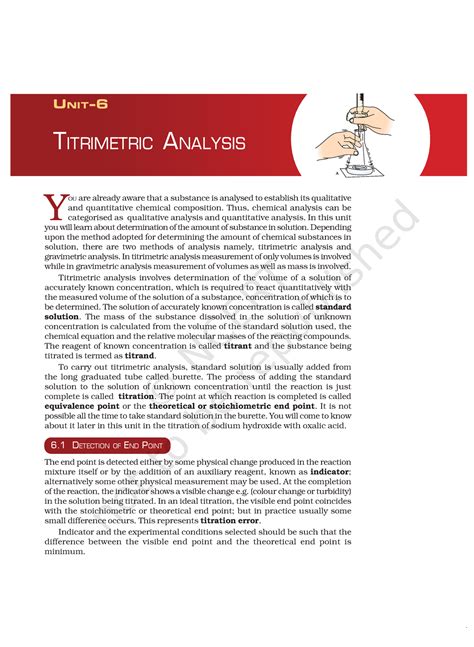 Kelm206 - Nice - UNIT- TITRIMETRIC ANALYSIS Y OU are already aware that ...