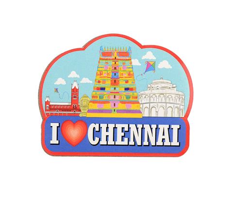 SHORO India Souvenir Wooden Fridge Chennai Magnet (Multicolour ...