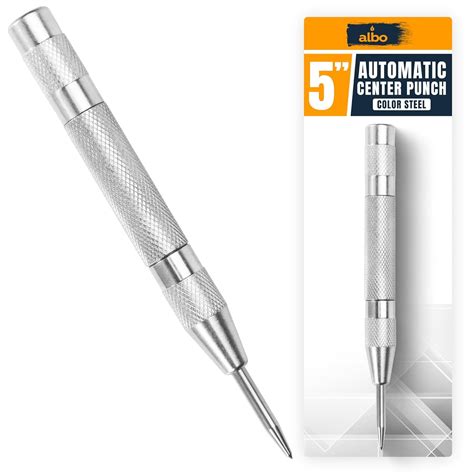 ALBO Spring Loaded Center Punch Tool – 5 Inch Automatic Punch for Metal ...