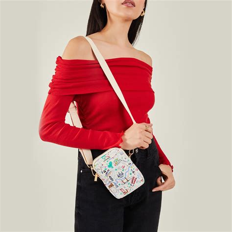 Accessorize London Women's White London Print Phone Bag - Accessorize India