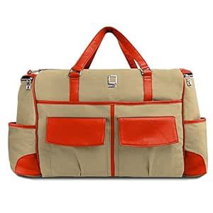 Lencca Alpaque Duffel - RAW BEIGE & ORANGE Luggage Laptop Bag fits 11 ...