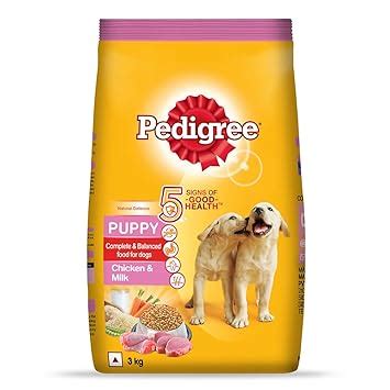 Pedigree Puppy Dry Dog Food, Chicken & Milk, 3 kg, Contains 37 ...