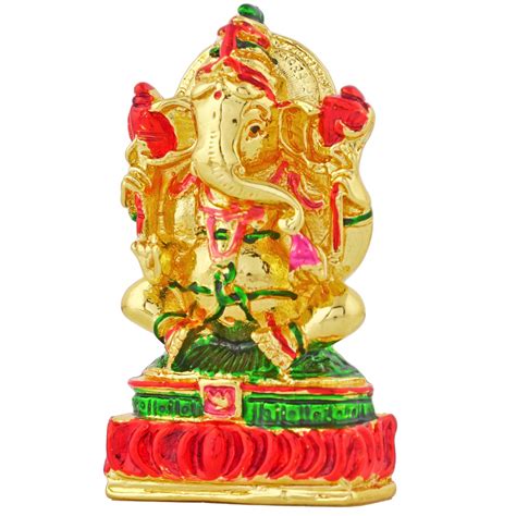 Buy Estele Gold Plated Divine Ganesha with Multi Color Enamel Idol Online