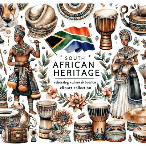 South African Heritage Clipart Bundle 30 PNG Images Traditional Culture ...