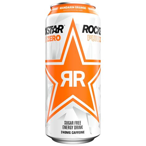 Rockstar, Pure Zero, Mandarin Orange Flavor, Sugar Free Energy Drink ...