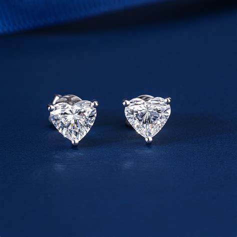 2.50 CT Lab Grown Diamond Heart Shape Stud Earrings – Liva Jewels