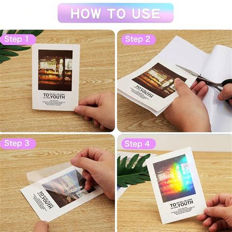 20 Sheets Of A4 Size Rainbow Holographic Cold Laminated Film, (8.3*11.7 ...