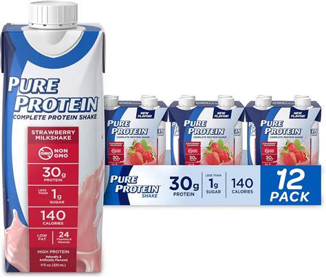 Amazon.com: Pure Protein Strawberry Protein Shake, 30g Complete Protein ...