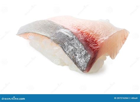 Sushi with Raw Fish Isolated on White Background, Asian Food ...