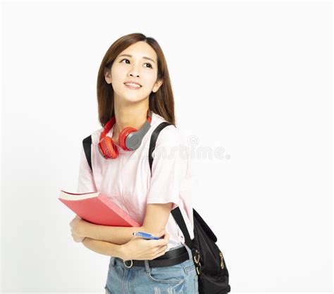 Beautiful Student Asian Girl With Backpack Stock Photo - Image of ...