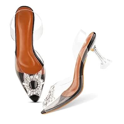 Buy Froh Feet Transparent Kitten Heel For Womens & Girls NK-10-Black-R ...