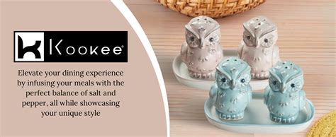 Kookee Ceramic Salt and Pepper Shakers Set with Tray for Dining Table ...