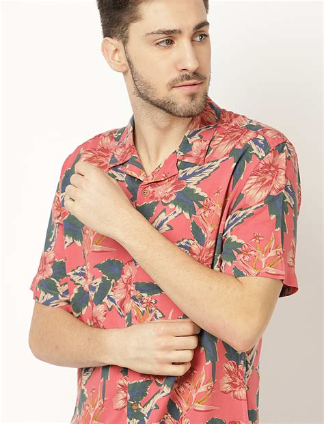 Buy Pure Viscose Floral Printed Revere Shirt at Marks & Spencer