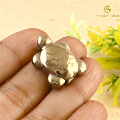 Golden Pyrite Turtle (Coated Hematite) – Vastu Decor & Good Luck Symbo ...