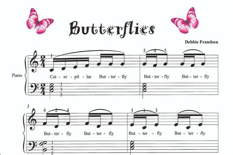 Hot Cross Buns Piano Sheet Music, Cha Cha, Butterflies, Let's Play ...