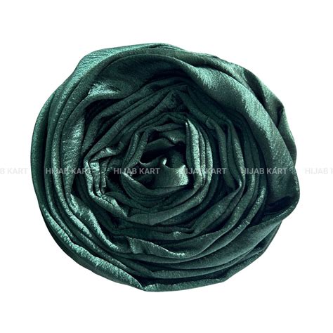 Bottle Green- Luxe Shimmer Crushed Satin Hijab – Hijab Kart