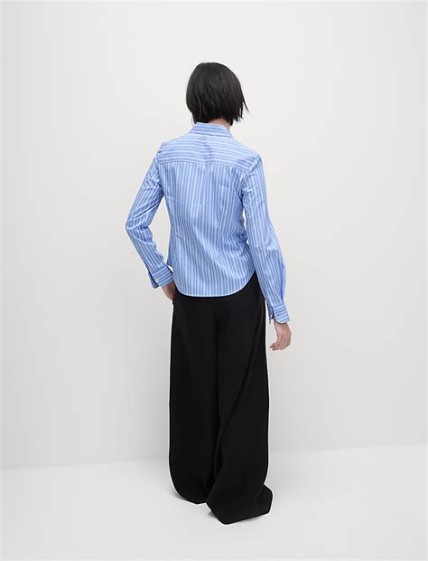 Buy Cotton Rich Striped Fitted Shirt at Marks & Spencer