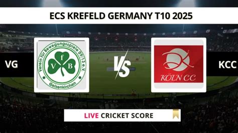 VG vs KCC Live Score, Scorecard, Ball by Ball Update | ECS T10 Germany 2025