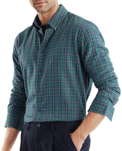 Buy Zary - Dark Green Regular Fit Checked Print Shirt| Rare Rabbit