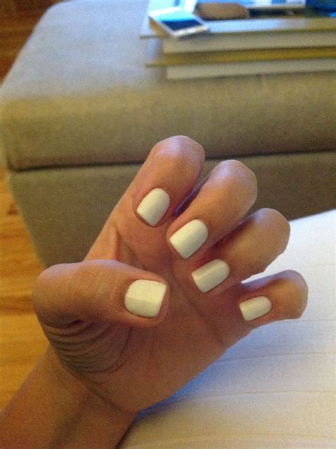 Two coats OPI Alpine Snow, one coat OPI Funny Bunny shellac. Gel ...