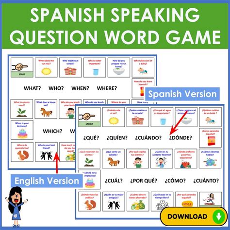 Spanish Question Words Match