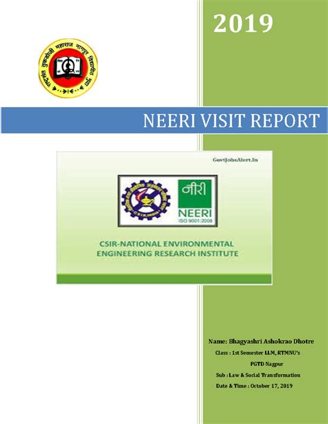 Neeri Report on Environment Nagpur - 2019 Name: Bhagyashri Ashokrao ...