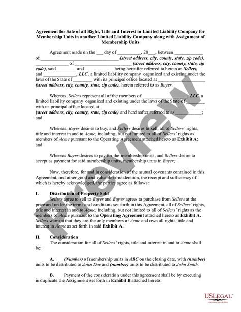 Agreement for Sale of all Rights, Title and Interest in Limited ...