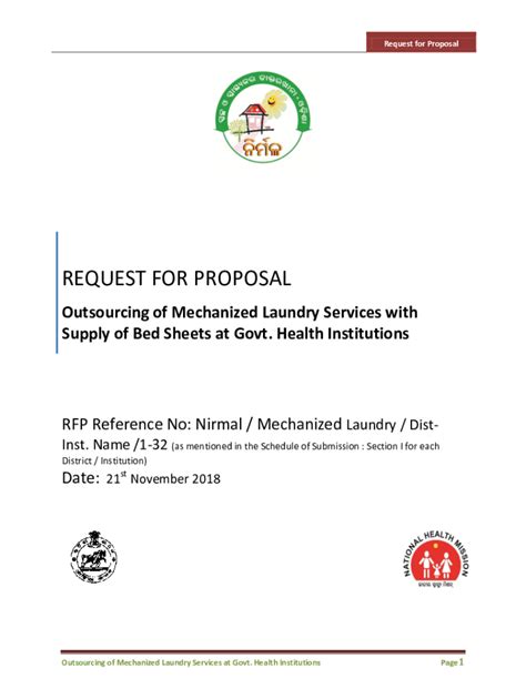 Fillable Online Request for proposal(RFP) for mechanized laundry ...