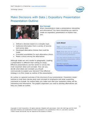 Fillable Online Make Decisions with Data Expository Presentation Fax ...