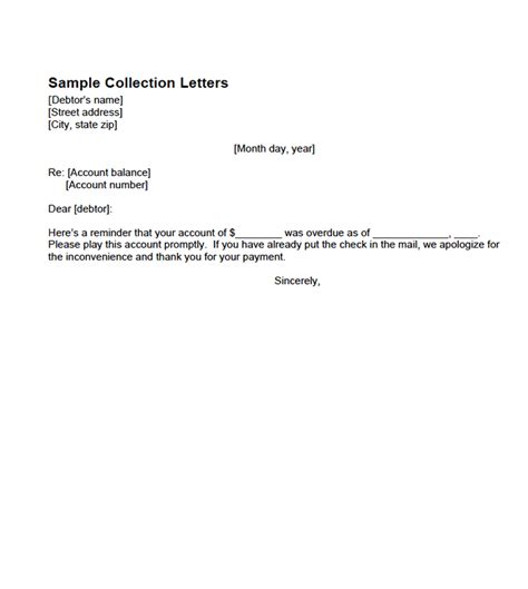 Image result for First Collection Letter Sample