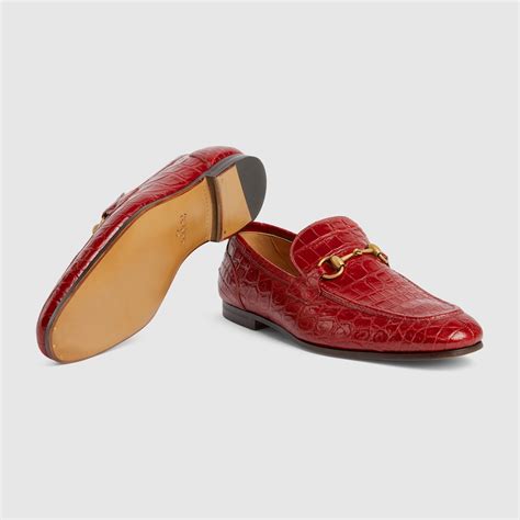 Men's Gucci Jordaan crocodile loafer in red | GUCCI® US